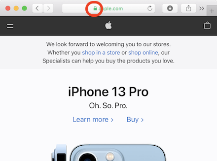 Apple Safari - Website with Valid Certificate
