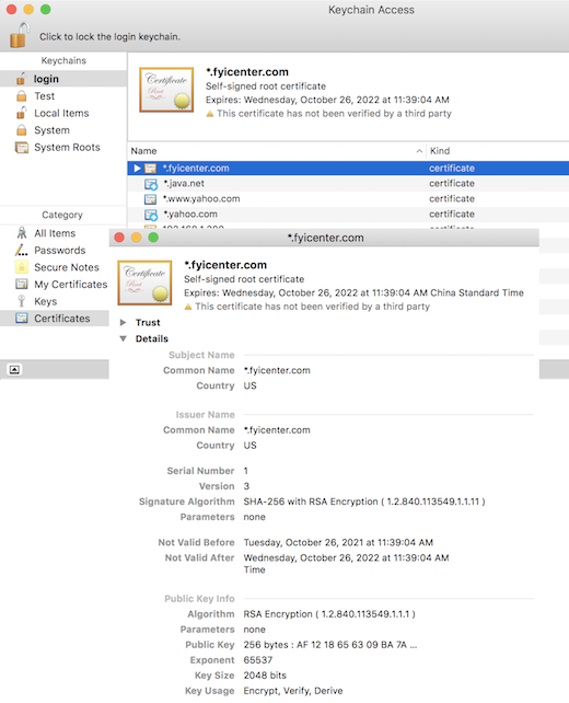 Certificate Assistant - New Certificate Location