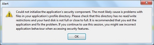 Firefox 9 - Security Component Error