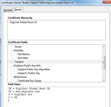 Firefox 47 - Certificate Viewer - Details Tab