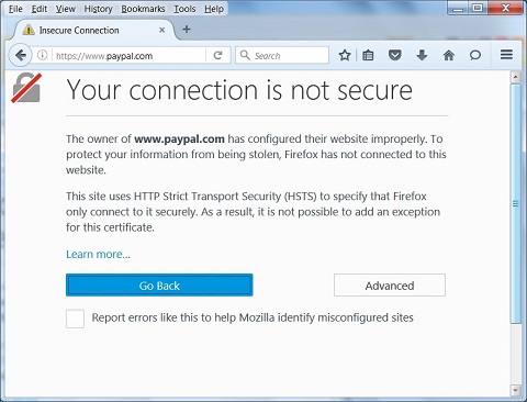 Firefox - Your connection is not secure
