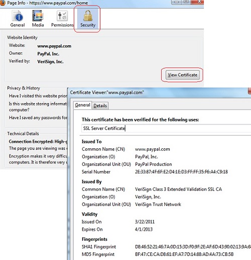 Firefox 47 - View Server Certificate