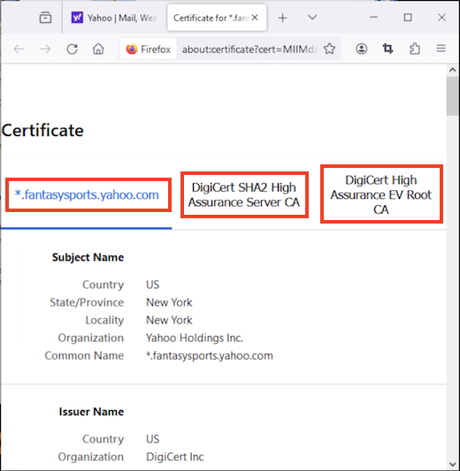 View Certificate Chain in Mozilla Firefox 125