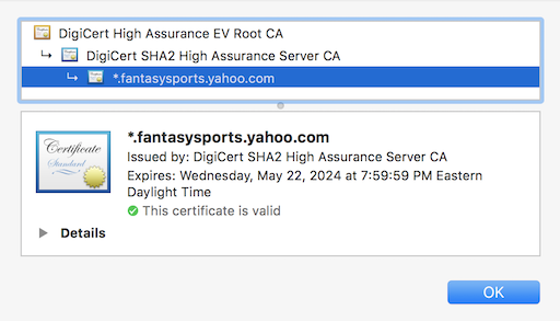 Access Website Certificate in Google Chrome 103