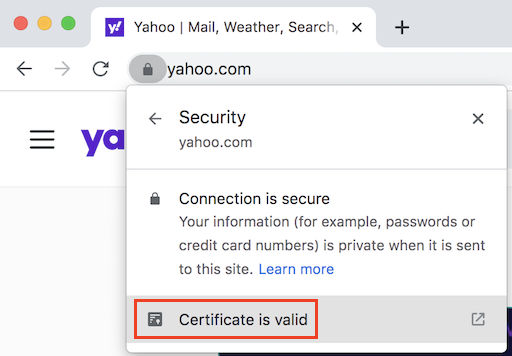 Access Website Security Info in Google Chrome 103