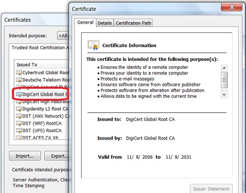 Google Chrome 51 - CA Certificates General View