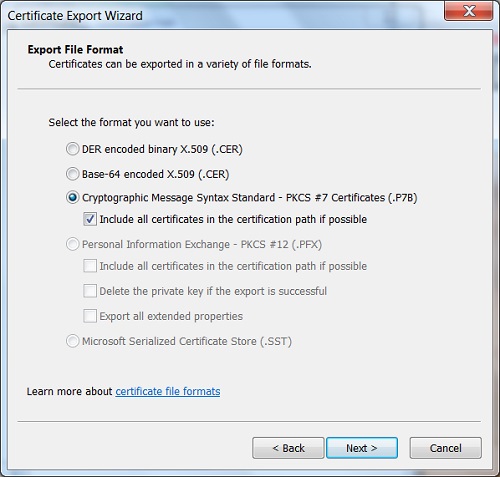 Google Chrome 51 - Export Server Certificate Path