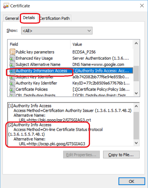Find CA OCSP URL from Certificate