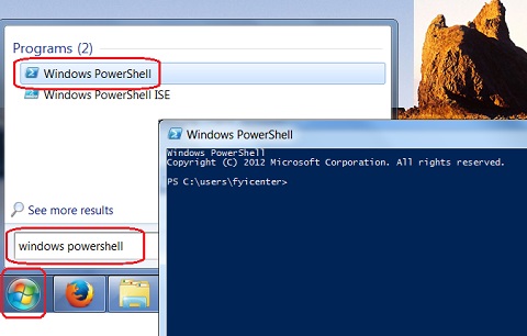 Start Windows PowerShell on Windows