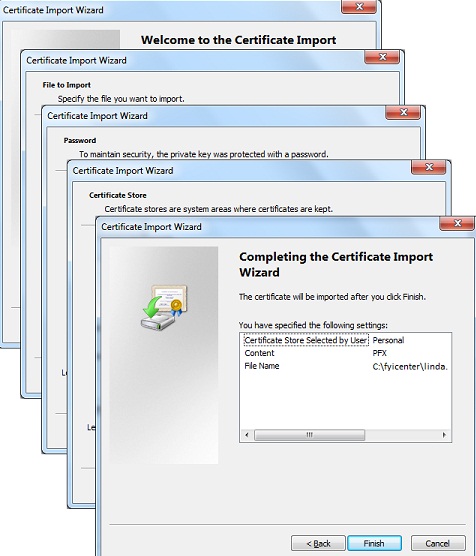 certmgr.msc - Import Personal Certificate
