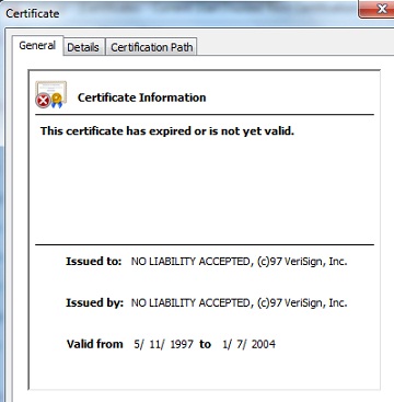 certmgr.msc - View Certificate - General Tab