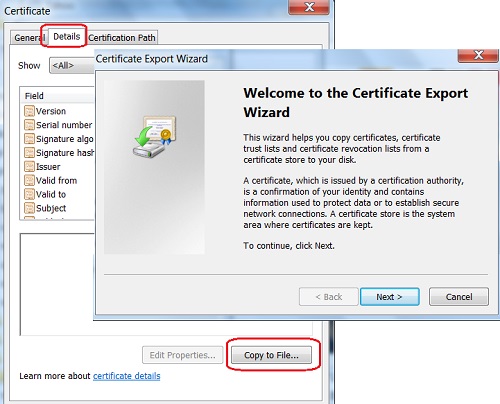 Safari - Export Server Certificate